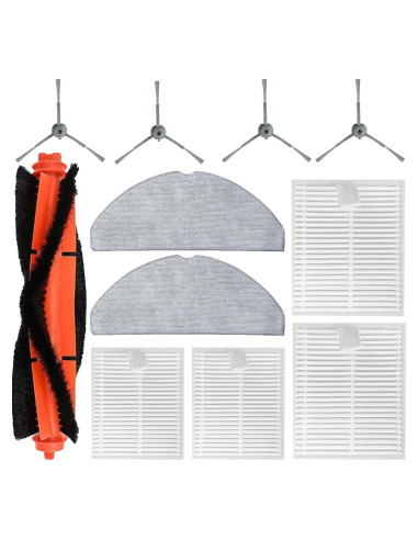 Kit de Repuesto para Aspiradora Robot Lubluelu L20 - 1 Rodillo, 4 Cepillos, 4 Filtros HEPA, 2 Paños de Mopa