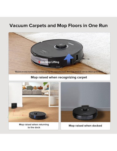 Roborock S8 Robot Aspiradora con Mopa y Paños, Negro