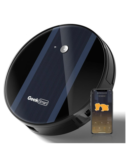 Aspiradora Robot GeekTale G6, Succión Fuerte 1800Pa, Wi-Fi