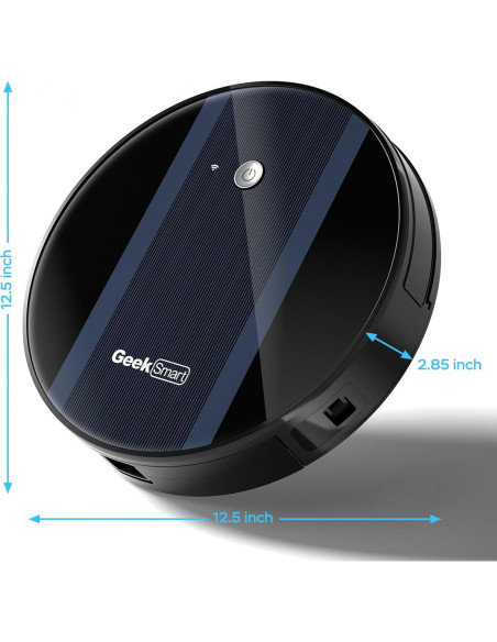Aspiradora Robot GeekTale G6, Succión Fuerte 1800Pa, Wi-Fi