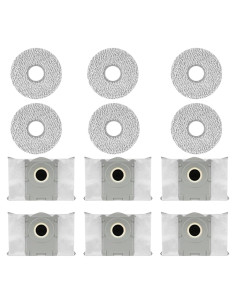 Kit de Reemplazo Jpbaisqic para ECOVACS DEEBOT T50 Max - 6 Bolsas y 6 Almohadillas