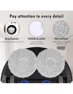 Kit de Reemplazo Jpbaisqic para ECOVACS DEEBOT T50 Max - 6 Bolsas y 6 Almohadillas 2