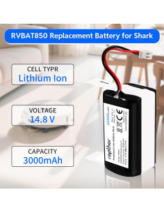 Batería de Reemplazo RVBAT850 para Aspiradora Shark ION 3000mAh 2
