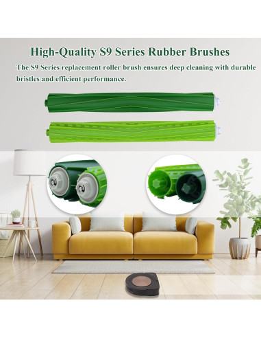 Cepillos de Repuesto Soniicmomo para IRobot Roomba S9 - 4 Pack