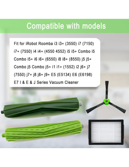 Juego de Repuestos MalhSlix para iRobot Roomba E5 E6 E7 i3 i4 i5