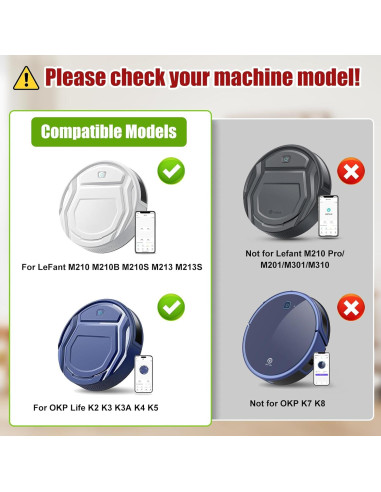 10 Filtros HEPA para Aspiradora Robótica Lefant M210 M210B M213
