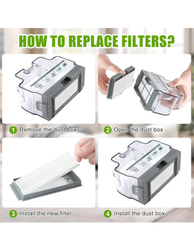 10 Filtros HEPA para Aspiradora Robótica Lefant M210 M210B M213