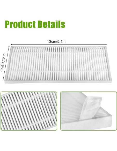 10 Filtros HEPA para Aspiradora Robótica Lefant M210 M210B M213