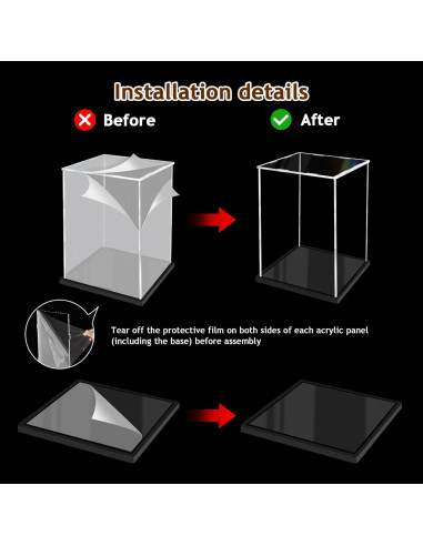 Caja de Exhibición Acrílica XINISS 15x15x25 cm para Coleccionables