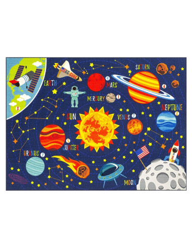Alfombra Educativa KC Cubs Sistema Solar 1.52x2.13m Multicolor