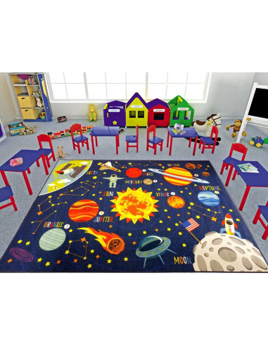 Alfombra Educativa KC Cubs Sistema Solar 1.52x2.13m Multicolor