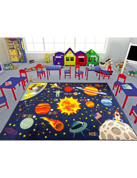 Alfombra Educativa KC Cubs Sistema Solar 1.52x2.13m Multicolor
