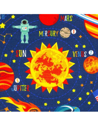 Alfombra Educativa KC Cubs Sistema Solar 1.52x2.13m Multicolor