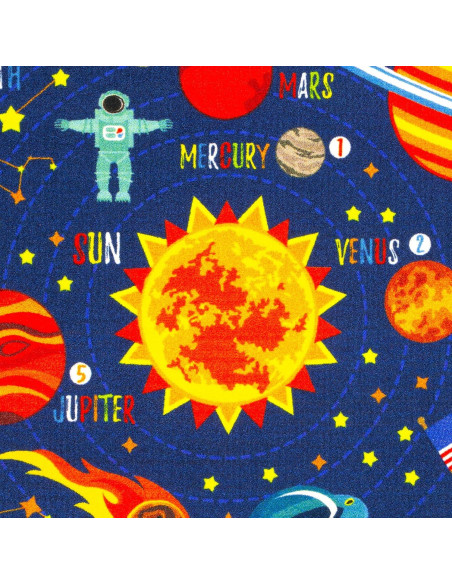 Alfombra Educativa KC Cubs Sistema Solar 1.52x2.13m Multicolor