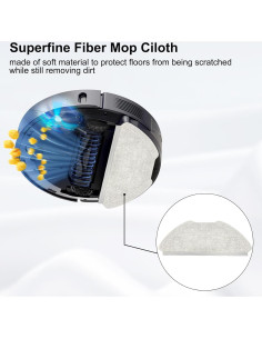 6 Paños de Mopa para Aspiradora Robot AIRROBO T20 - Repuestos 2