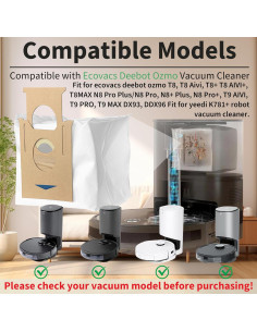 Bolsas de Repuesto Unikstone para Ecovacs T8 y Yeedi 2.5L 2