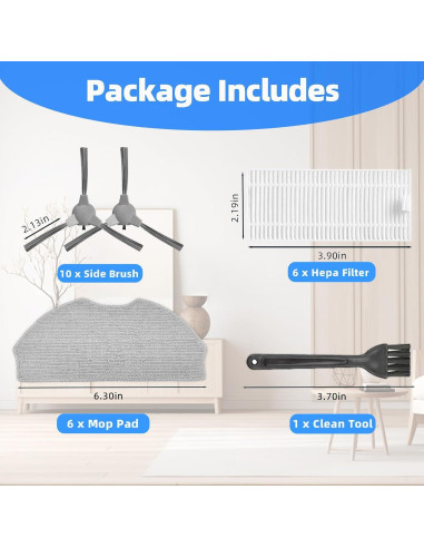 Kit de Accesorios para Aspiradoras Robot HUIZHEN 22 Piezas