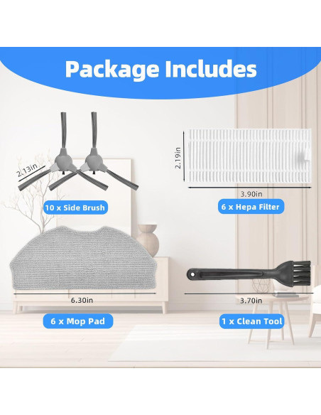 Kit de Accesorios para Aspiradoras Robot HUIZHEN 22 Piezas