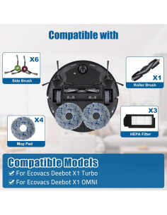 Kit de Reemplazo 18 Piezas para Aspiradora Robot Ecovacs Deebot X1 2