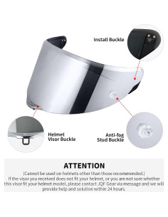 Visera de Casco JQF Gear Pista GPRR Plata Cromada 2