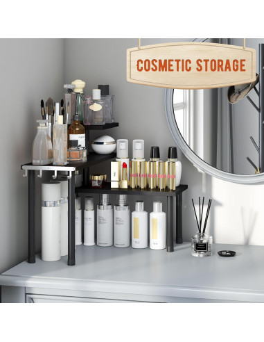 Estante de Esquina GHWIE de 3 Niveles en Bambú Negro