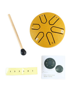 Tambor de Lengua de Acero Mini 6 Notas Yosoo Oro Portátil