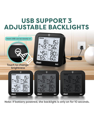 Estación Meteorológica Inalámbrica OBET con 3 Sensores y LCD