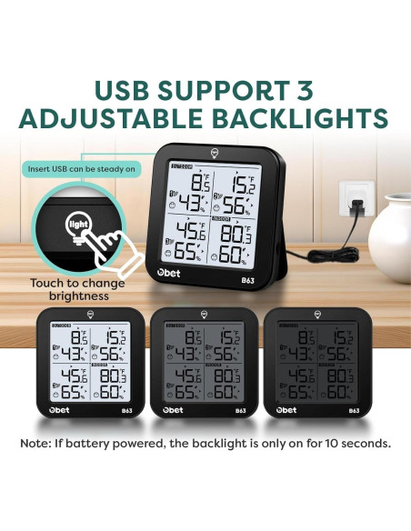 Estación Meteorológica Inalámbrica OBET con 3 Sensores y LCD