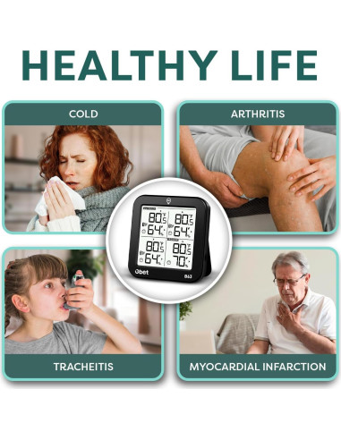 Estación Meteorológica Inalámbrica OBET con 3 Sensores y LCD