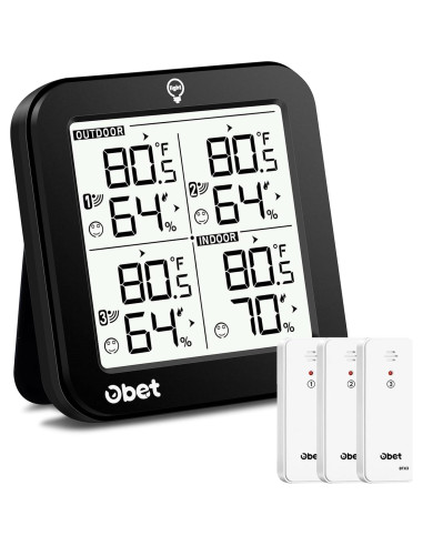 Estación Meteorológica Inalámbrica OBET con 3 Sensores y LCD