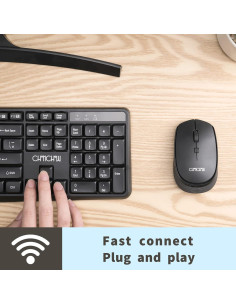 Combo Teclado y Ratón Inalámbricos CHONCHOW USB Negro 2
