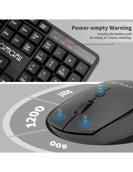 Combo Teclado y Ratón Inalámbricos CHONCHOW USB Negro