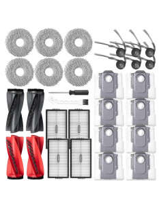 Kit de Reemplazo Genérico para Roborock Saros 10R - 2 Cepillos, 6 Filtros HEPA, 8 Mopas