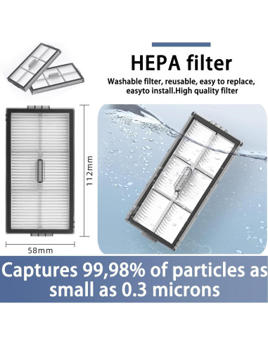 Kit de Reemplazo Genérico para Roborock Saros 10R - 2 Cepillos, 6 Filtros HEPA, 8 Mopas