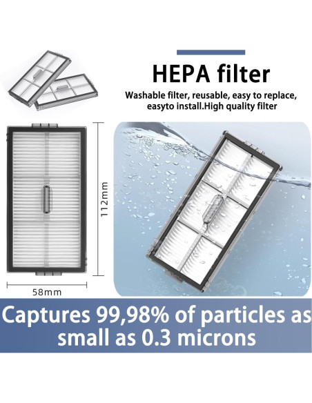 Kit de Reemplazo Genérico para Roborock Saros 10R - 2 Cepillos, 6 Filtros HEPA, 8 Mopas Kit de Reemplazo Genérico para Roborock Saros 10R - 2 Cepillos, 6 Filtros HEPA, 8 Mopas