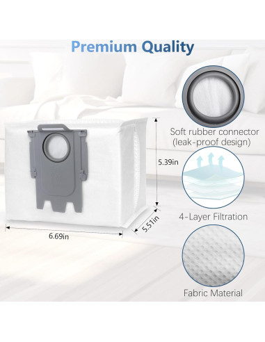 Paquete de 14 bolsas de repuesto Lavacum para Roborock S8 3L