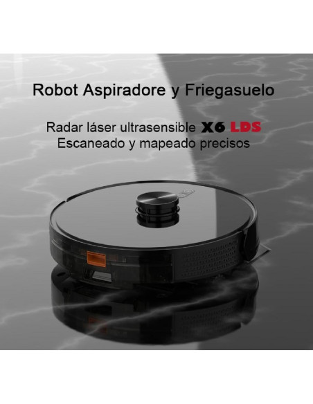 Robot Aspiradora Ecolimpia X6 con Navegación LiDAR y Mopa