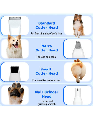 Kit Cortapelos y Afeitadora de Uñas GREGCE 4 en 1 Inalámbrico