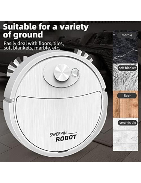 Aspiradora Robot MeLphi CC57YU Inalámbrica 3 en 1 para Hogar