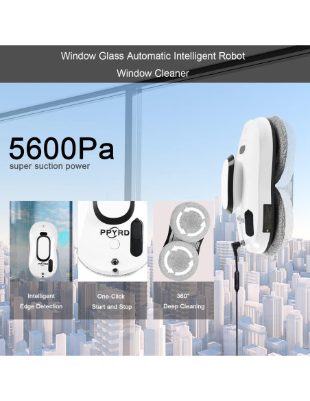 Robot de Limpieza de Ventanas PPYRD YW121A con Control Remoto