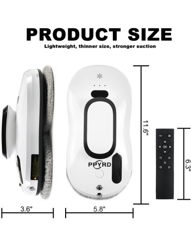 Robot de Limpieza de Ventanas PPYRD YW121A con Control Remoto