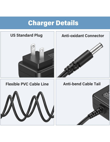 Cargador de Reemplazo HIENADTOR para Shark VACMOP VM200 10.8V