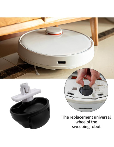 Rueda Delantera Compatible Ulimymei para Robotock S7/S8 - 2 Pack Negro