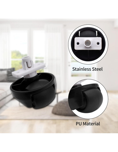 Rueda Delantera Compatible Ulimymei para Robotock S7/S8 - 2 Pack Negro