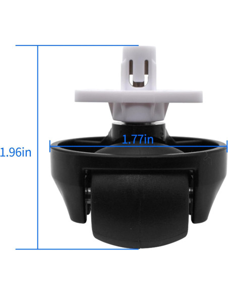 Rueda Delantera Compatible Ulimymei para Robotock S7/S8 - 2 Pack Negro