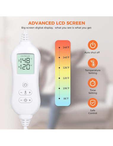 NOWWISH Almohadilla Térmica 30x60 cm para Alivio de Dolor