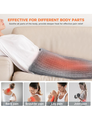 NOWWISH Almohadilla Térmica 30x60 cm para Alivio de Dolor