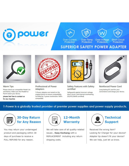 Cargador T-Power para Samsung Powerbot VR7000 25V DC Adaptador