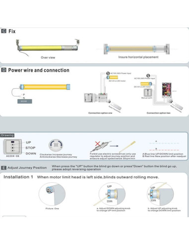 Motor de persiana enrollable tubular 6DUSHOP AM25 DC 12V