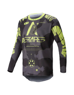 Jersey Alpinestars Racer Hollow Camo Oscuro Amarillo Fluo S